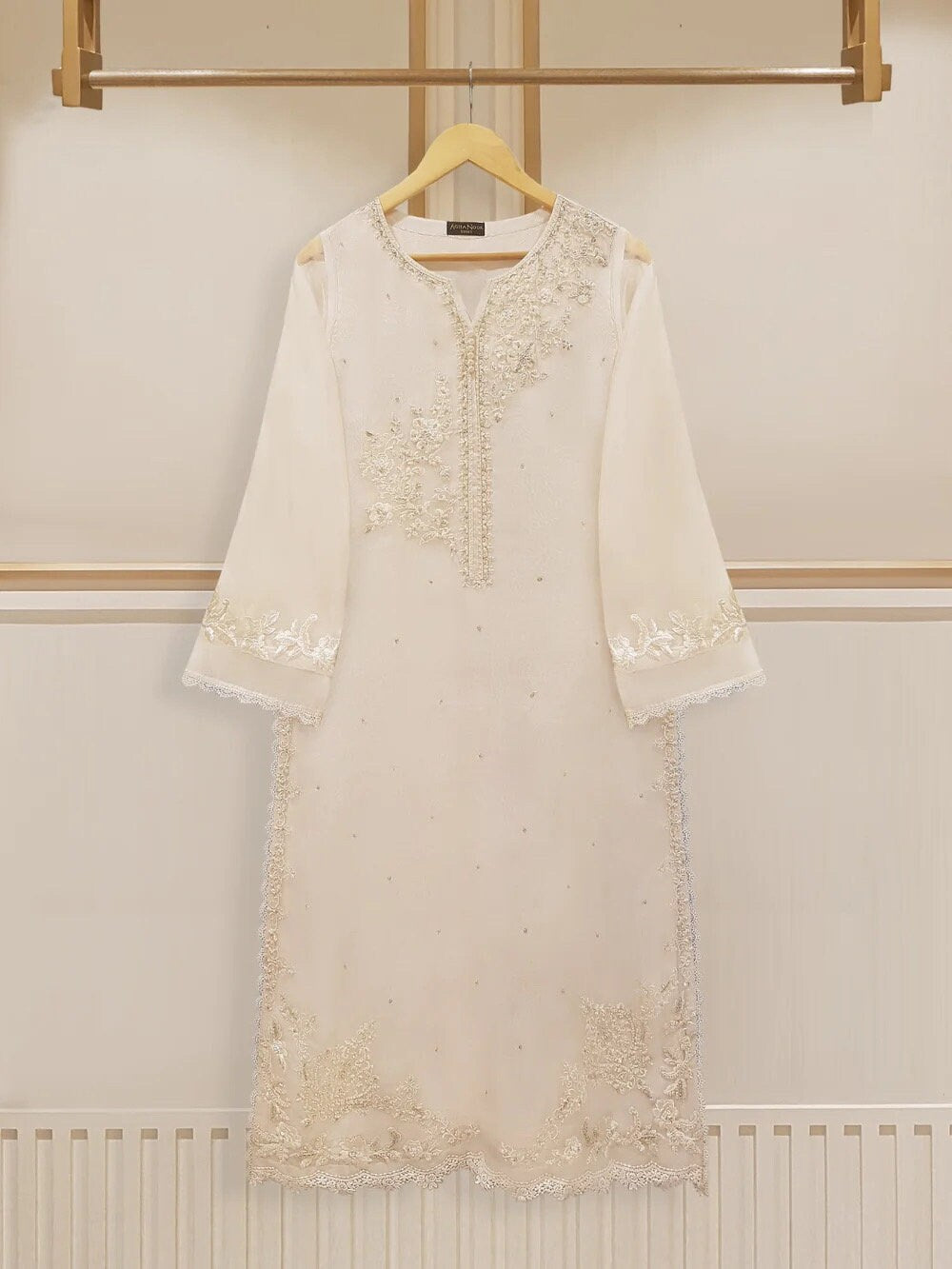 Agha Noor 3 Piece -Organza Embroidered Suit