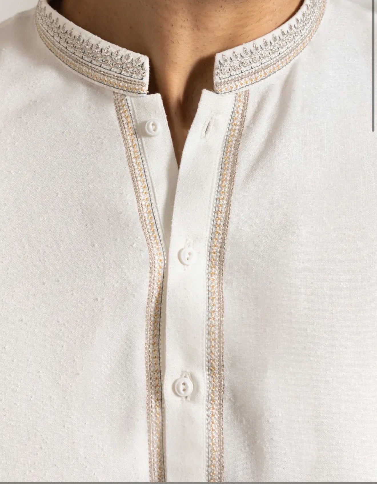 J.Junaid Jamshed Shalwar Kameez Pakistani Designer Off-White