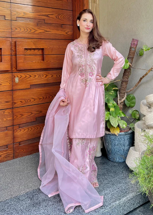 Silk Embroidered Farshi Dress