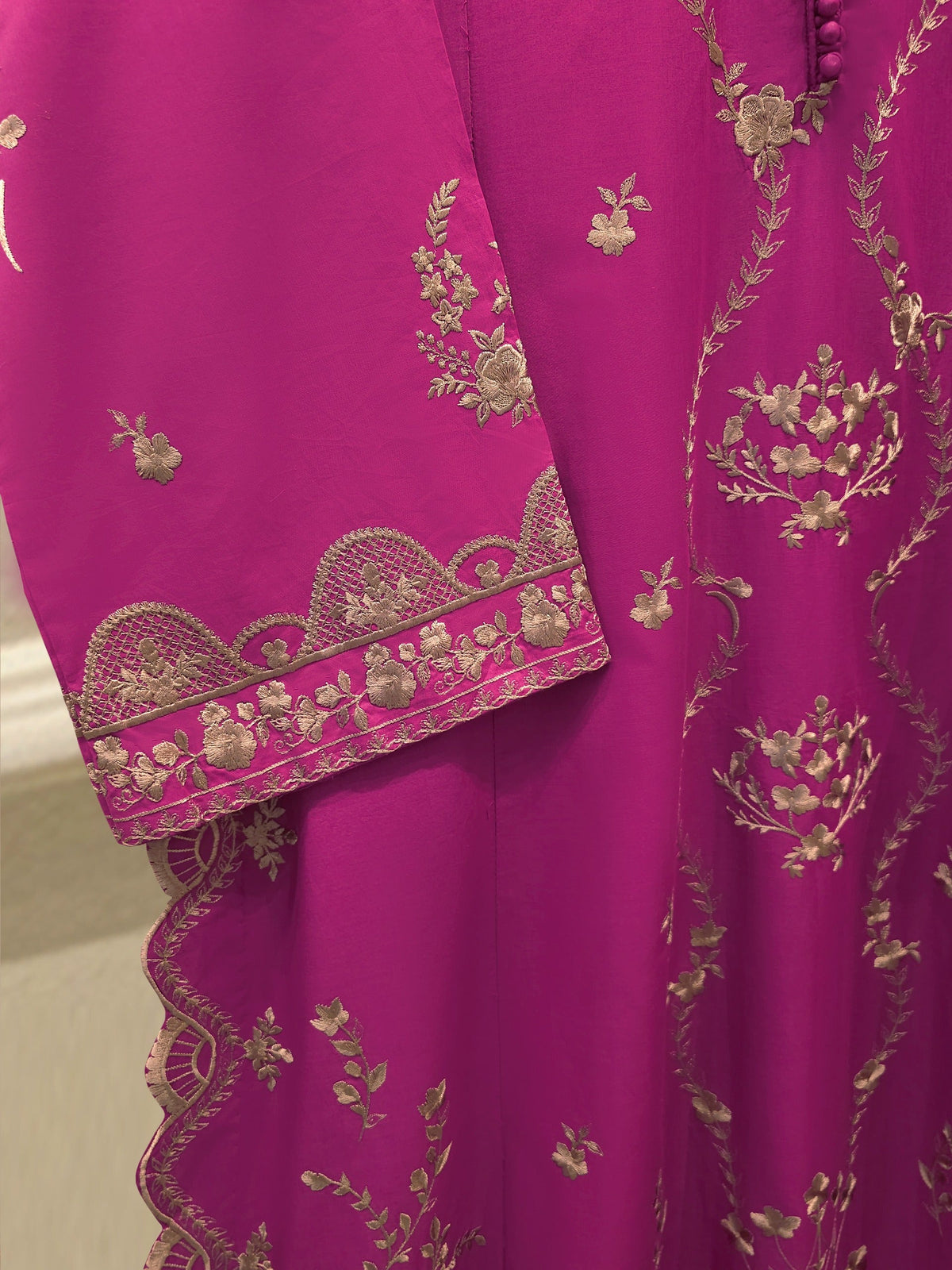 Agha Noor 3 Piece- Cambric Embroidered Suit S114362