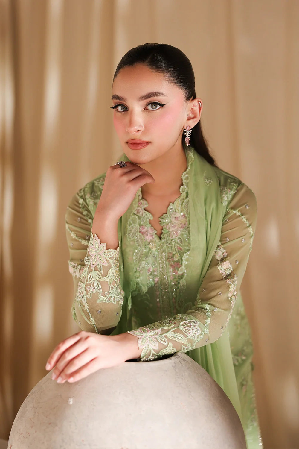 Azure Latest Collection Chiffon Embroidered Dress