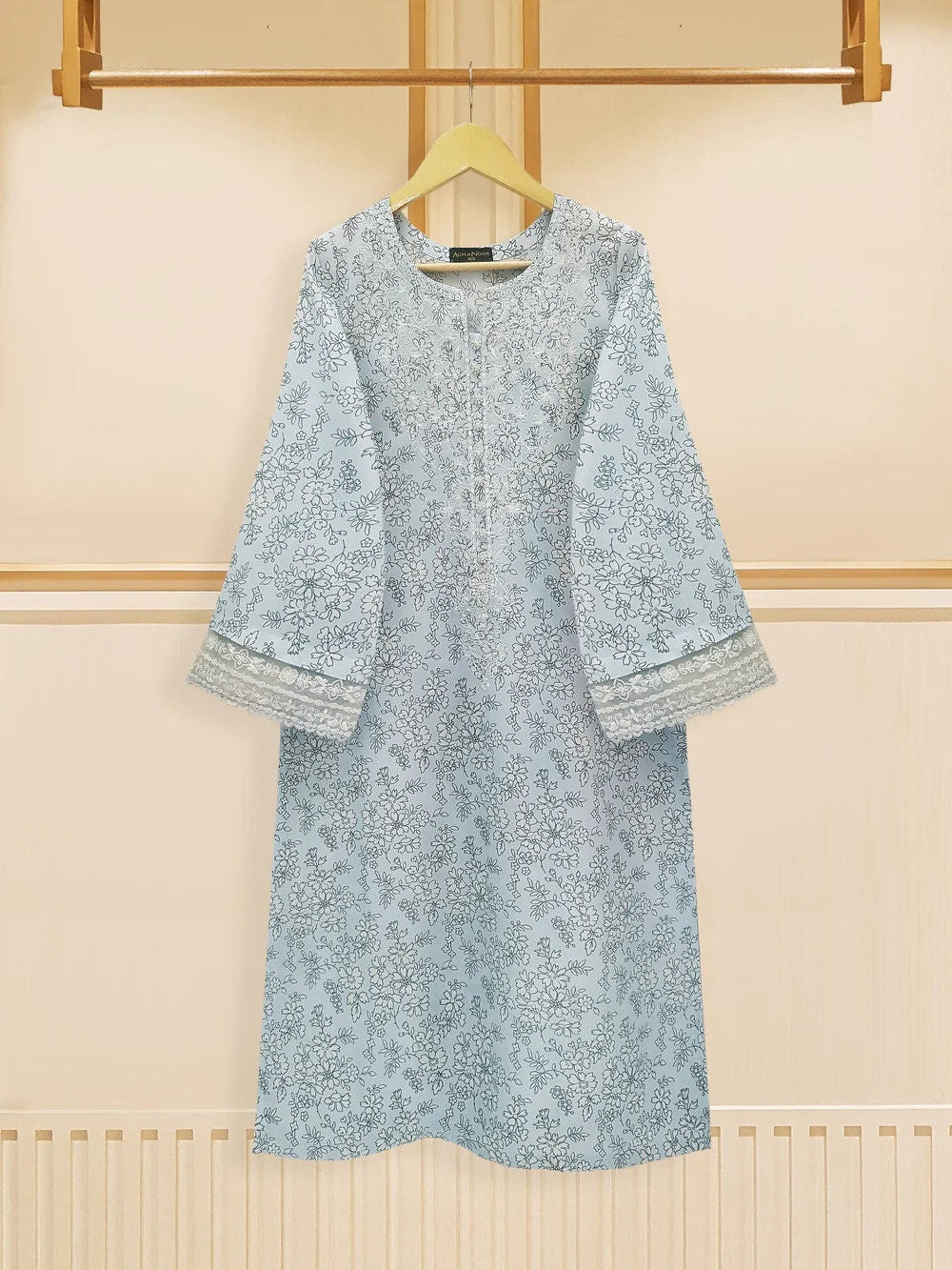 Agha Noor 3 Piece - Cambric Cotton Dress