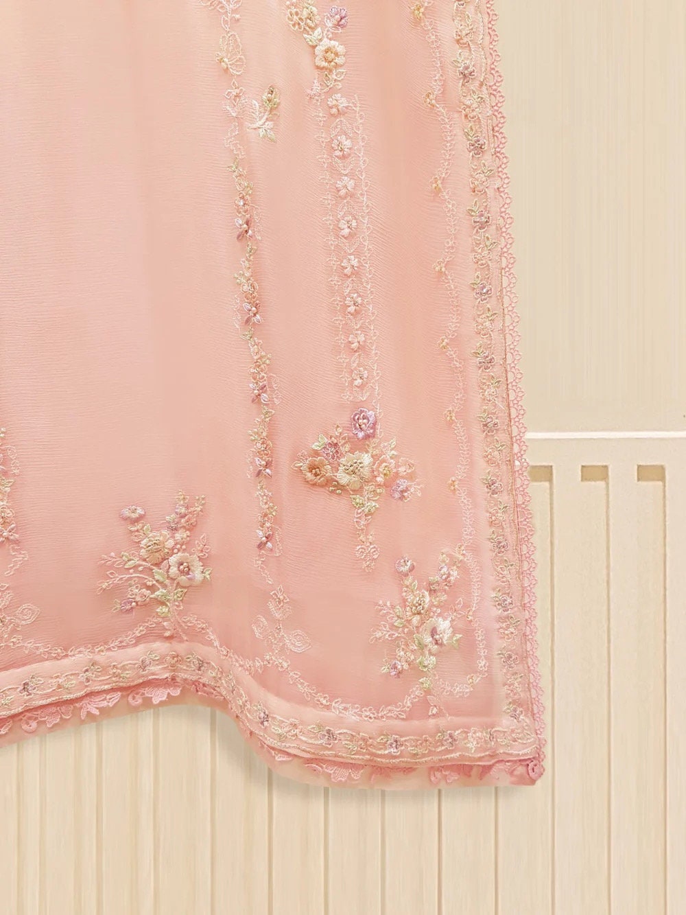 Agha Noor 3 Piece Chiffon Embroidered Dress