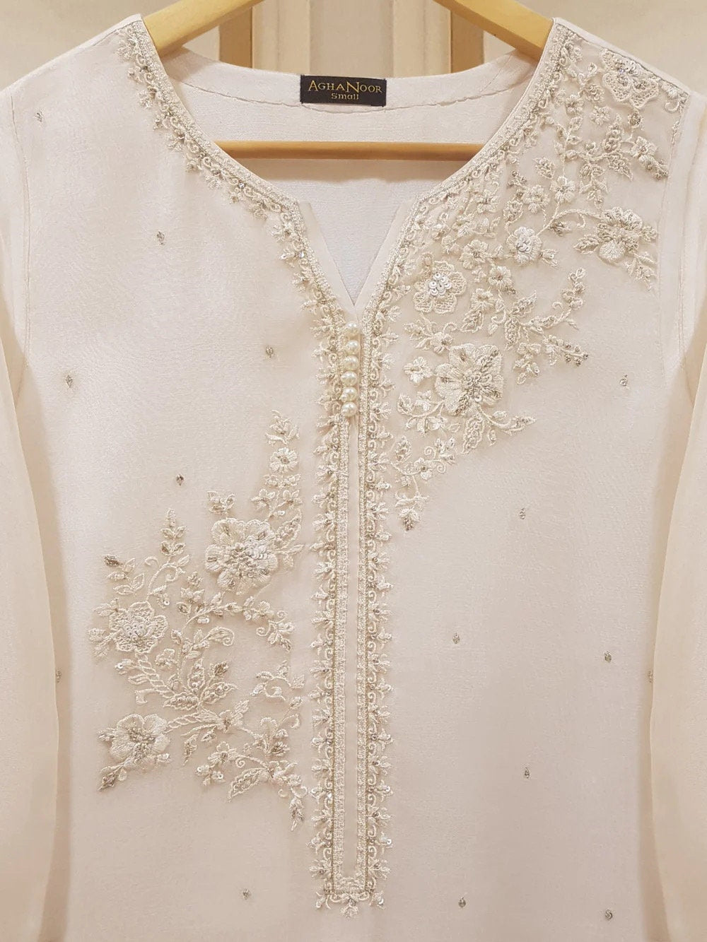 Agha Noor 3 Piece -Organza Embroidered Suit