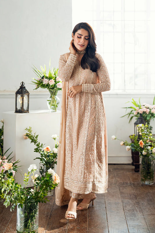 Azure Chiffon Embroidered Dress Latest Collection 2025