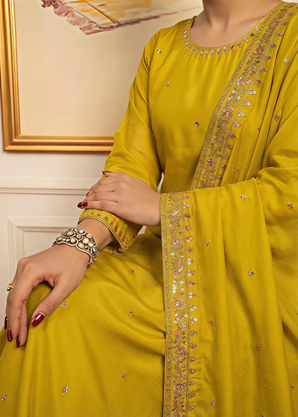 Silk Embroidered Farshi Dress