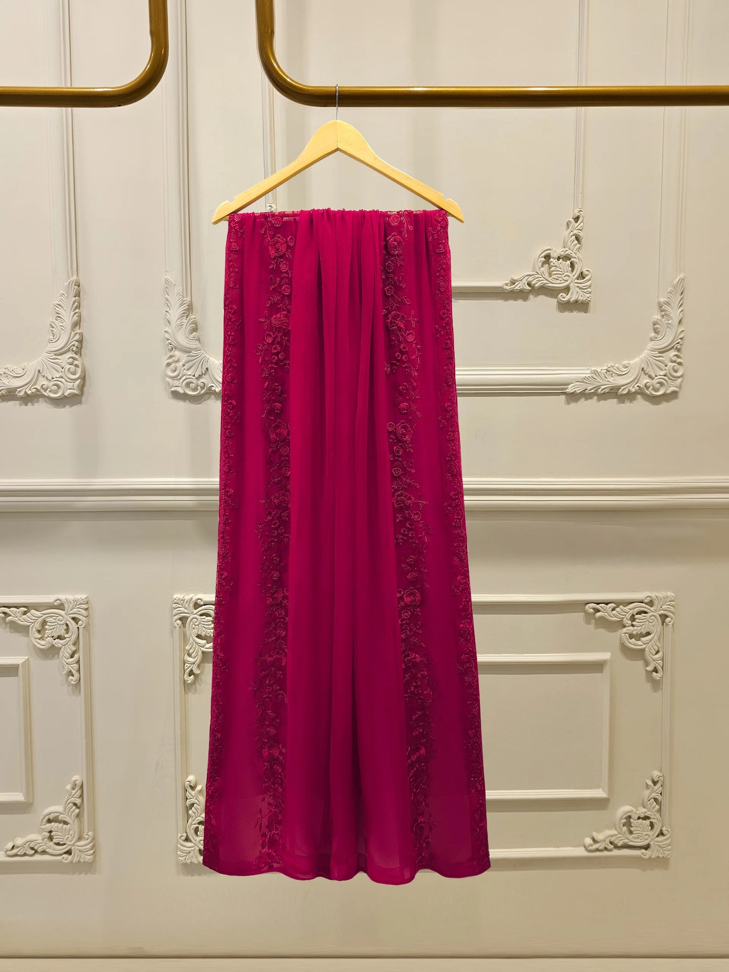 Agha Noor 3 Piece - Pure Chiffon Embroidered Dress S112692