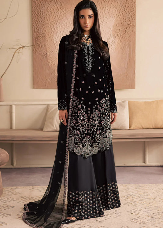 Nureh Velvet Embroidered Dress