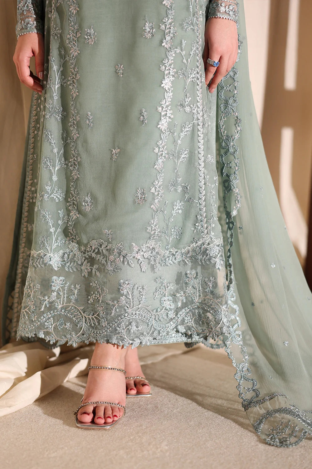 Azure Latest Collection Chiffon Embroidered Dress
