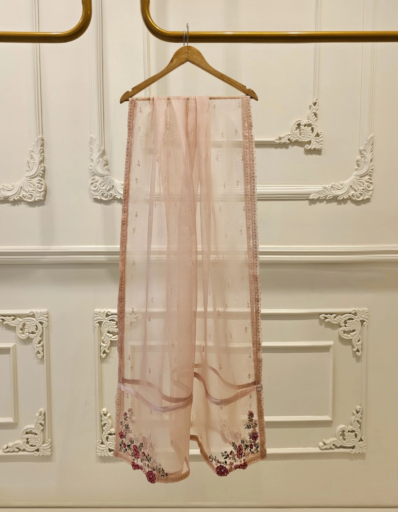 Agha Noor 3 Piece - Pure Cotton Net Embroidered Dress