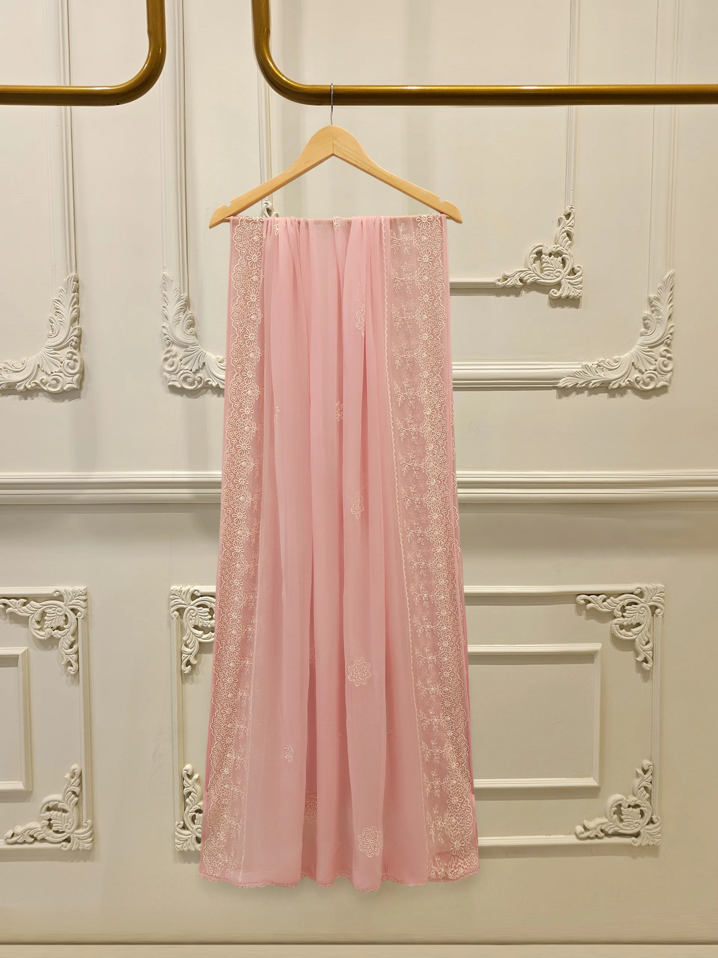 Agha Noor 3 Piece - Pure Chiffon Embroidered Dress S112509