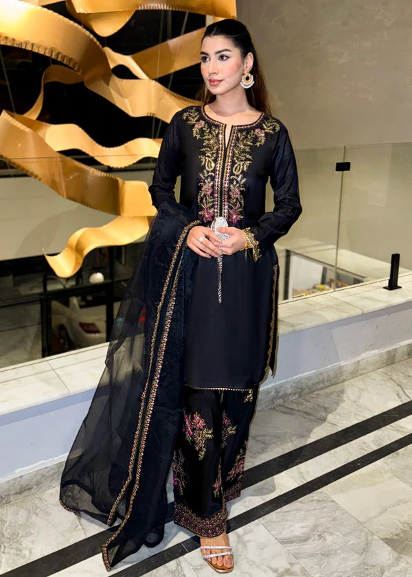 Silk Embroidered Farshi Dress