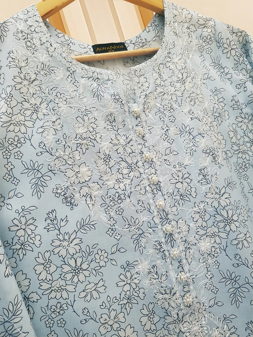 Agha Noor 3 Piece - Cambric Cotton Dress