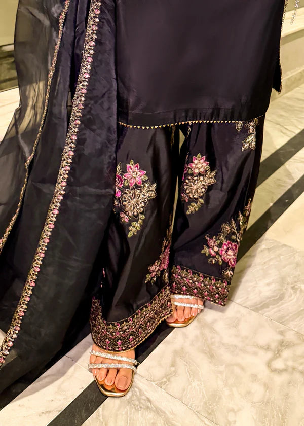 Silk Embroidered Farshi Dress
