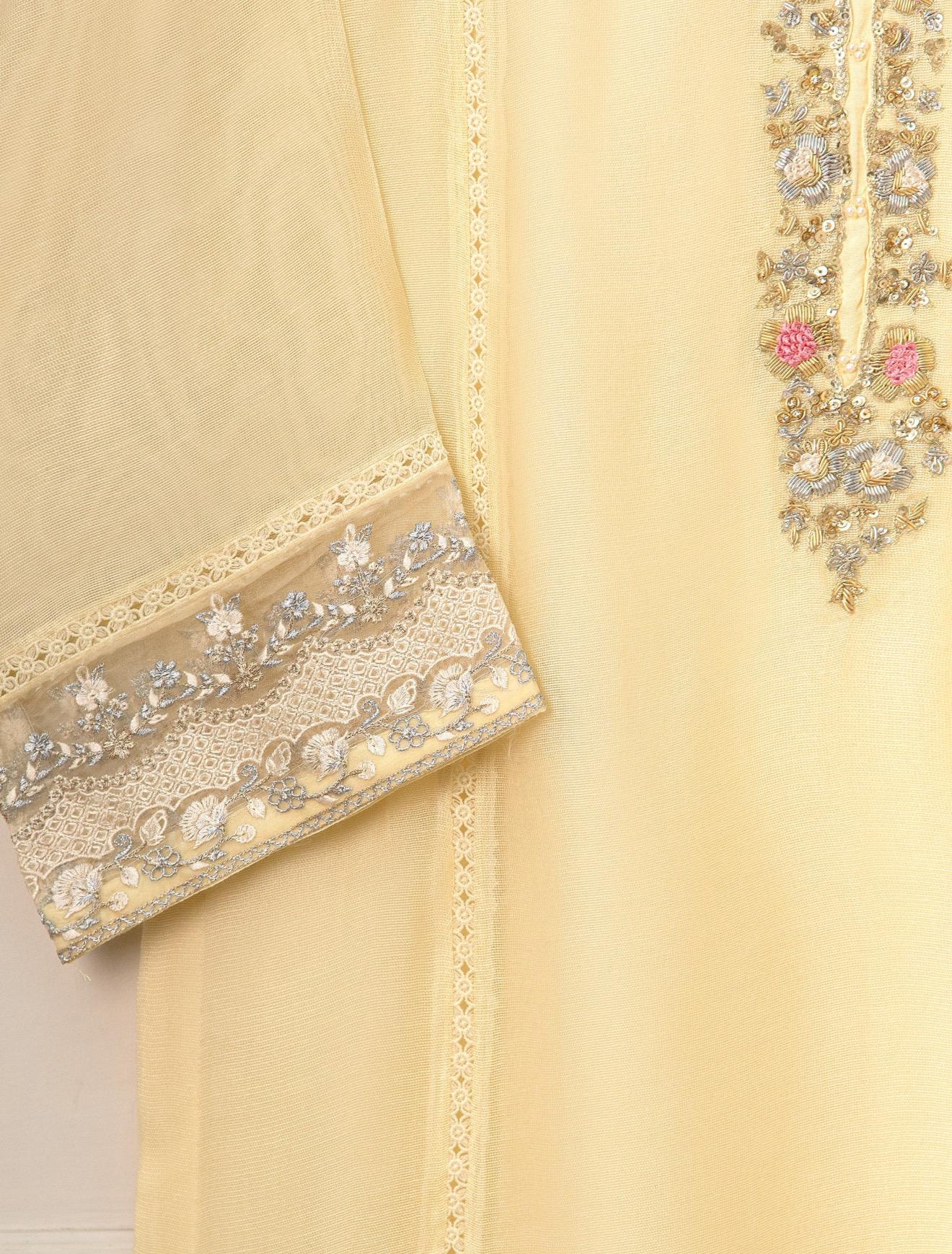 Agha Noor Pure Cotton Net Embroidered Dress