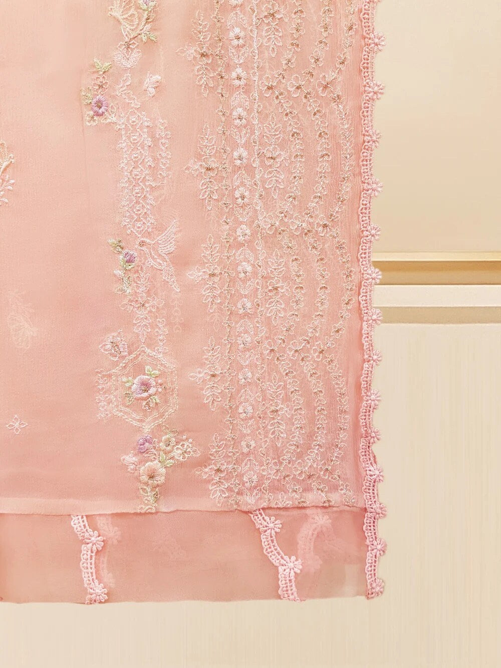 Agha Noor 3 Piece Chiffon Embroidered Dress