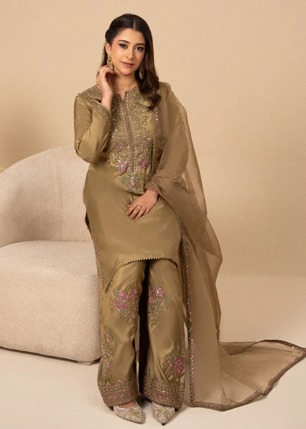 Silk Embroidered Farshi Dress