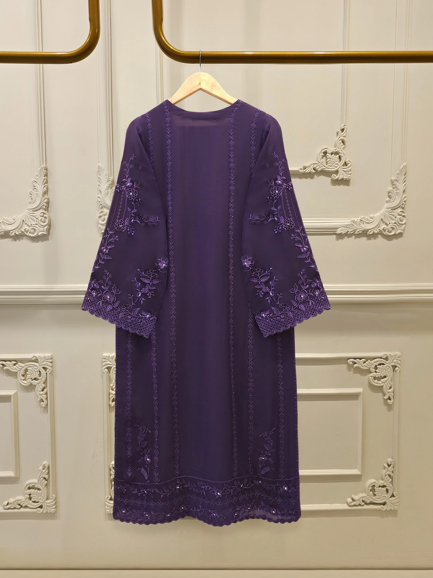 Agha Noor 3 Piece - Pure Chiffon Embroidered Dress S112525