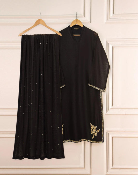 Agha Noor Cotton Net Embroidered Dress