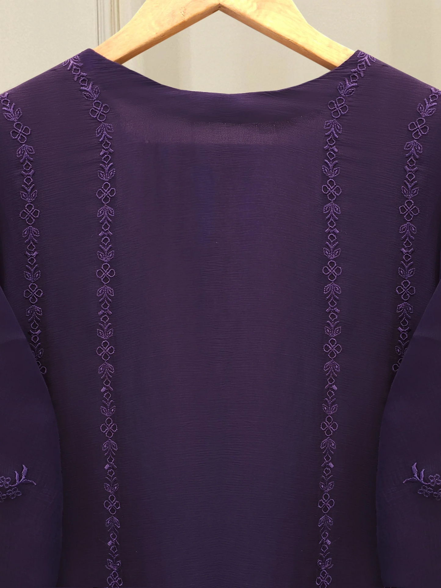 Agha Noor 3 Piece - Pure Chiffon Embroidered Dress S112525