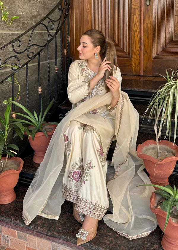 Silk Embroidered Farshi Dress