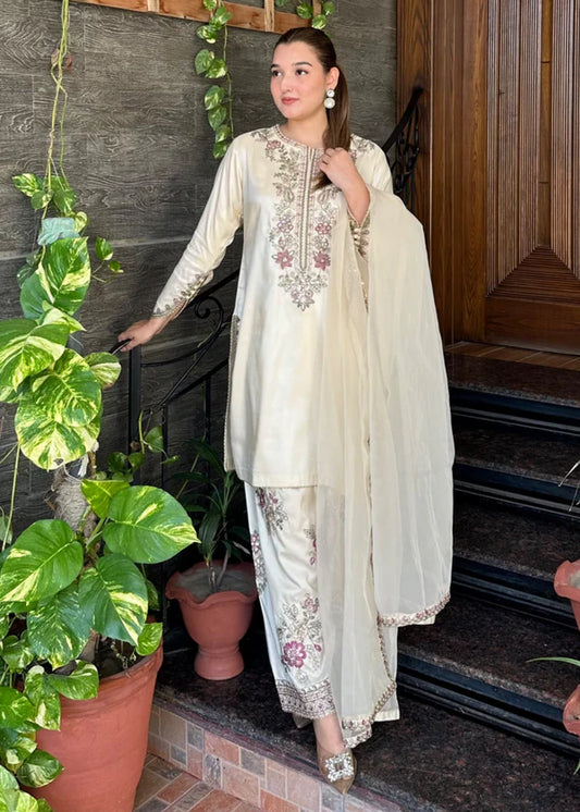 Silk Embroidered Farshi Dress