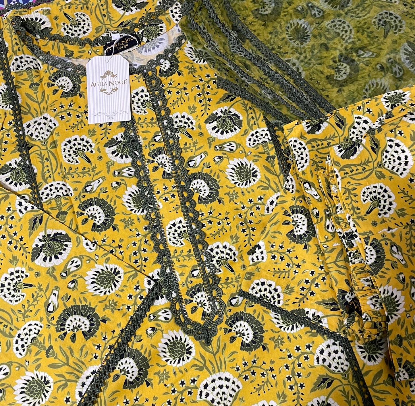 Agha Noor 3 Piece - Cotton Suit
