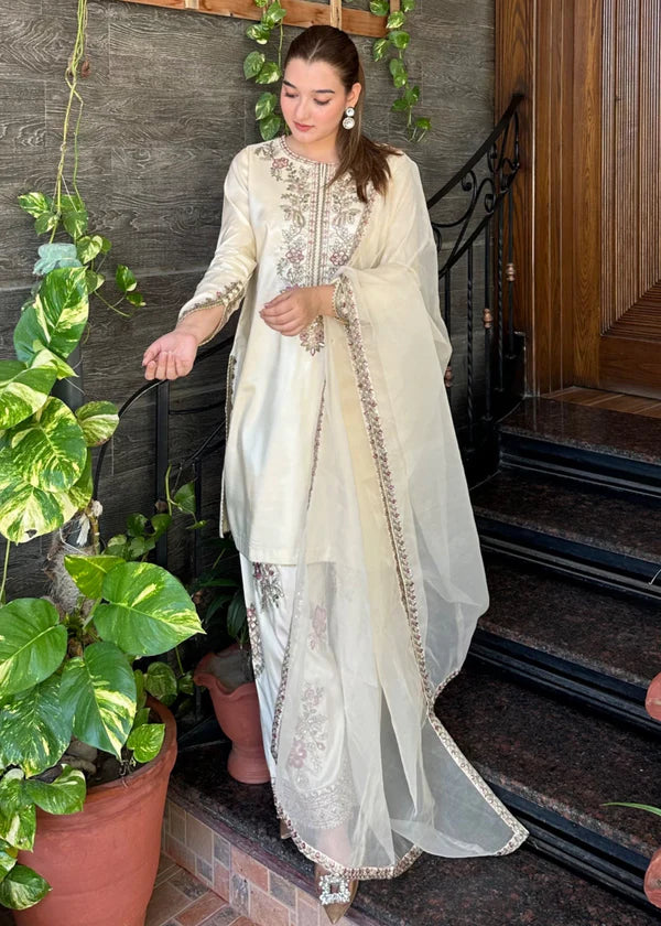 Silk Embroidered Farshi Dress