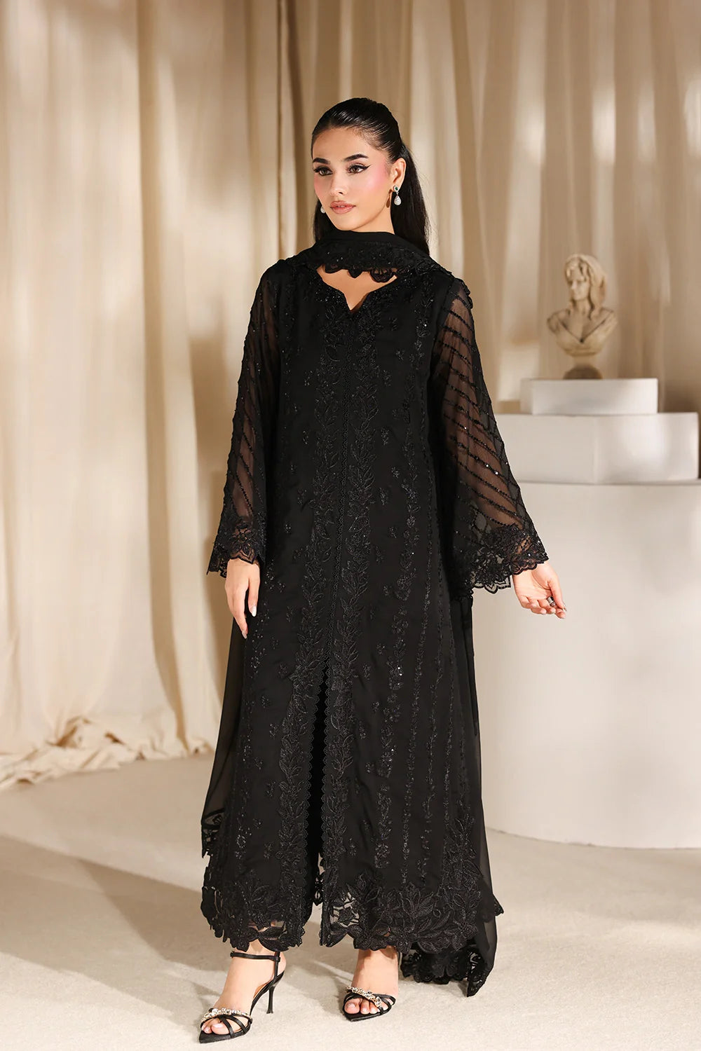 Azure Latest Collection Chiffon Embroidered Dress