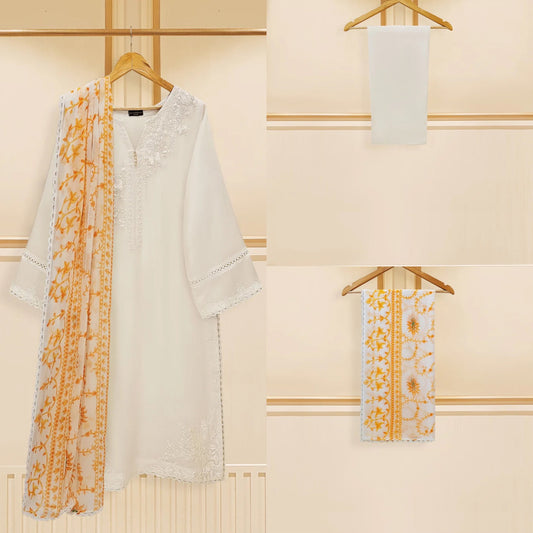 Agha Noor Cotton Net Embroidered Dress