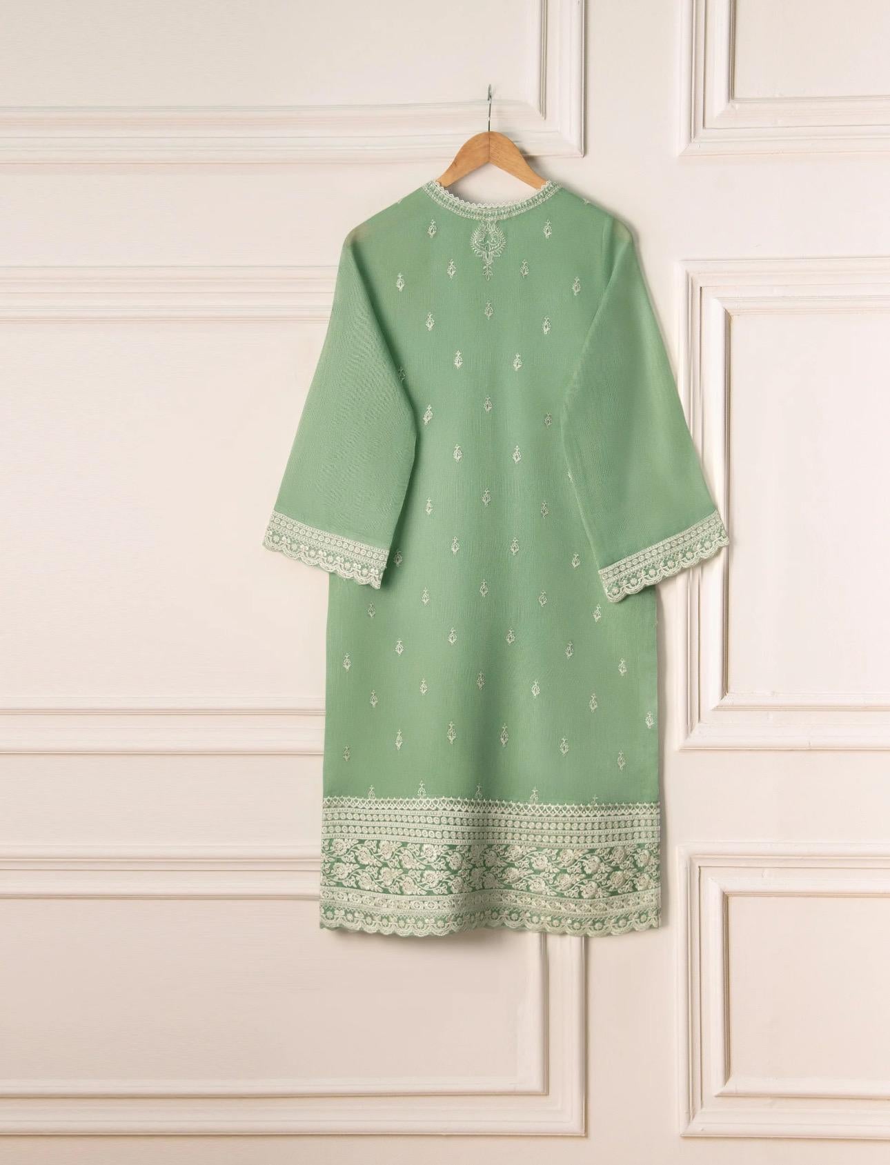 Agha Noor 3 Piece -Pure Cotton Net Embroidered