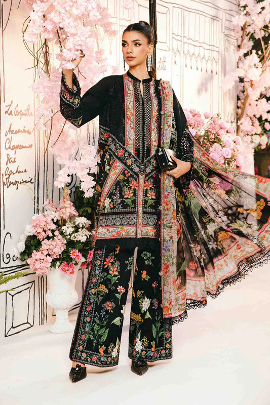 Maria B M Prints 3 Piece Stitched Embroidered Lawn Suit | MPT-2610-B