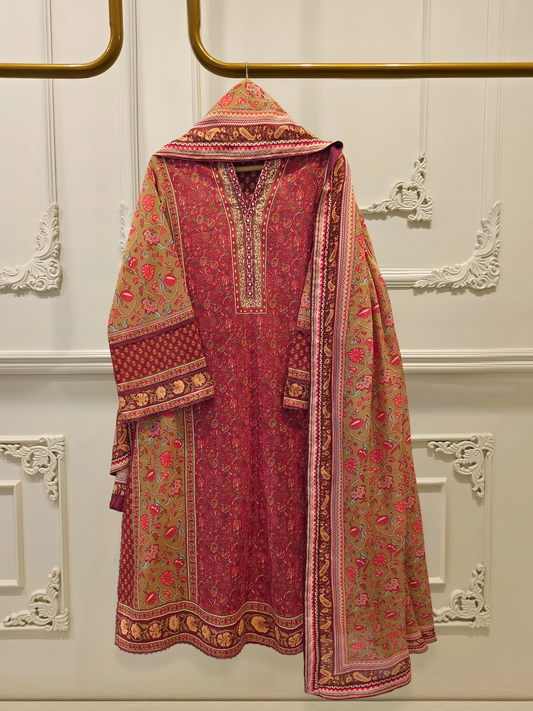 Agha Noor 3 Piece -Digital Printed Lawn Suit S112092