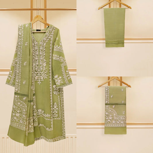 Agha Noor Dress Original 3 Piece Pure Cotton Net Dress