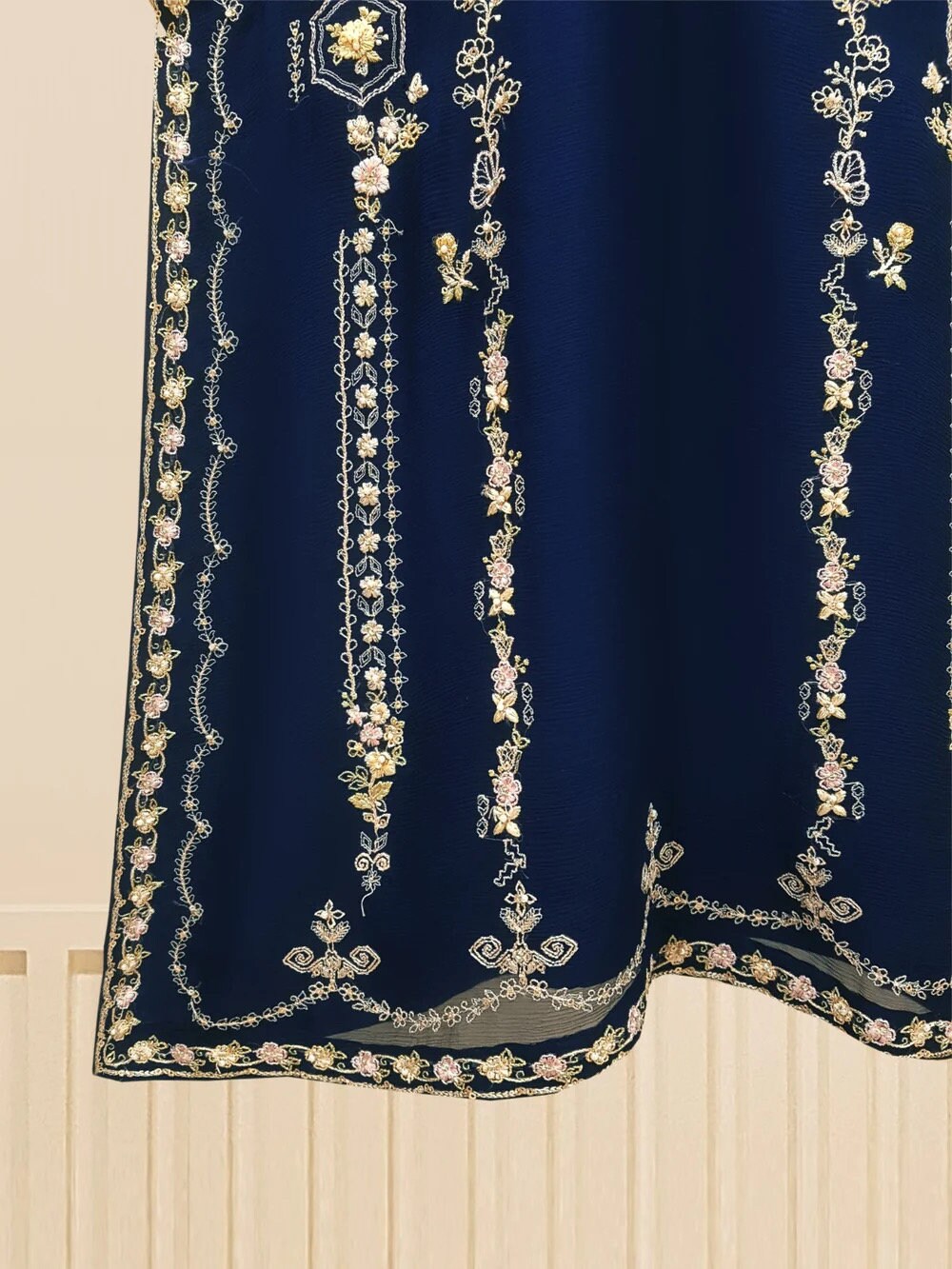 Agha Noor 2 Piece Chiffon Embroidered Dress