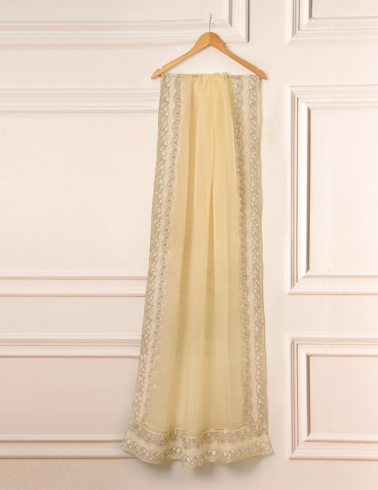 Agha Noor Pure Cotton Net Embroidered Dress
