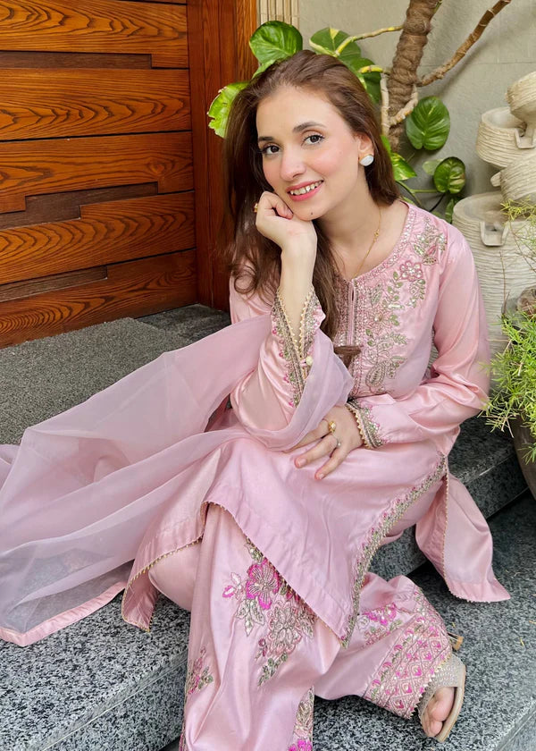Silk Embroidered Farshi Dress