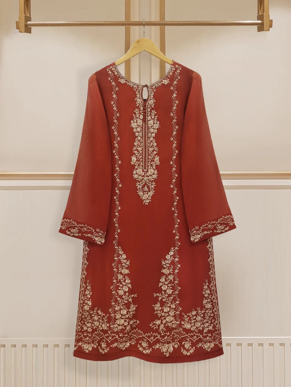 Agha Noor Original 3 Piece Pure Cotton Net Dress