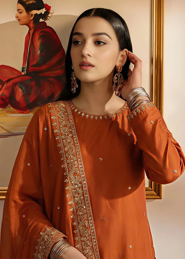 Silk Embroidered Farshi Dress