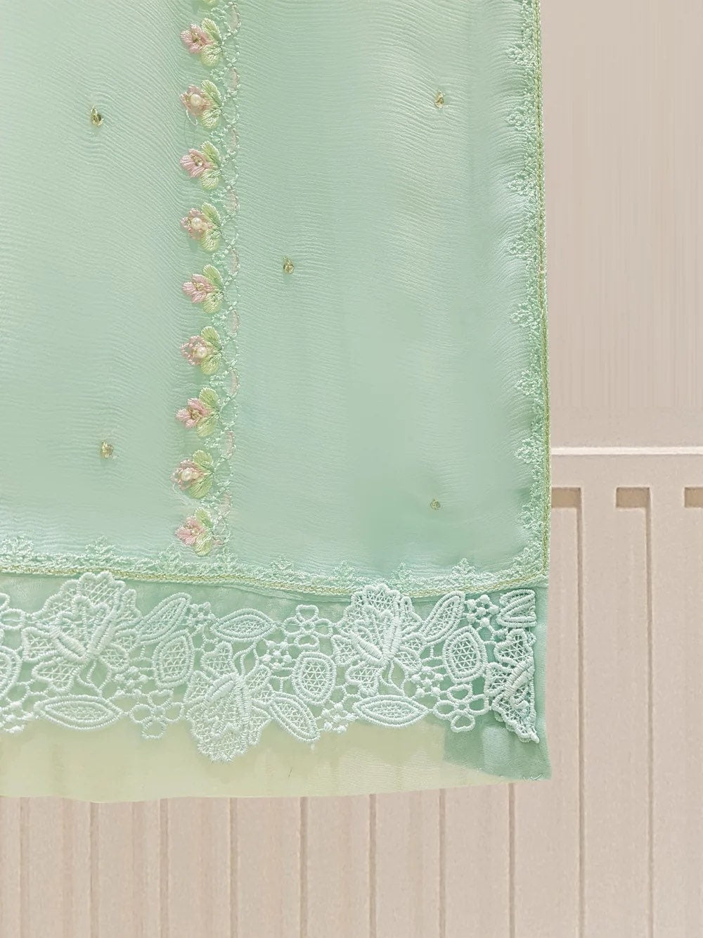 Agha Noor 2 Piece Chiffon Embroidered Dress