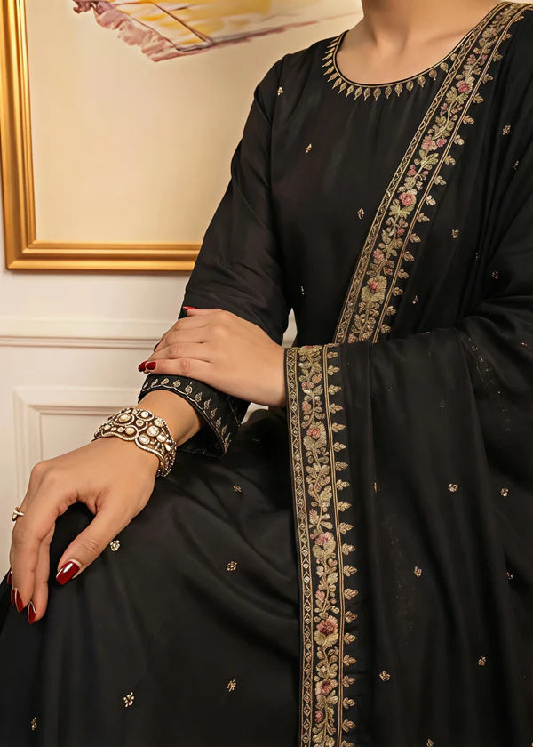 Silk Embroidered Farshi Dress