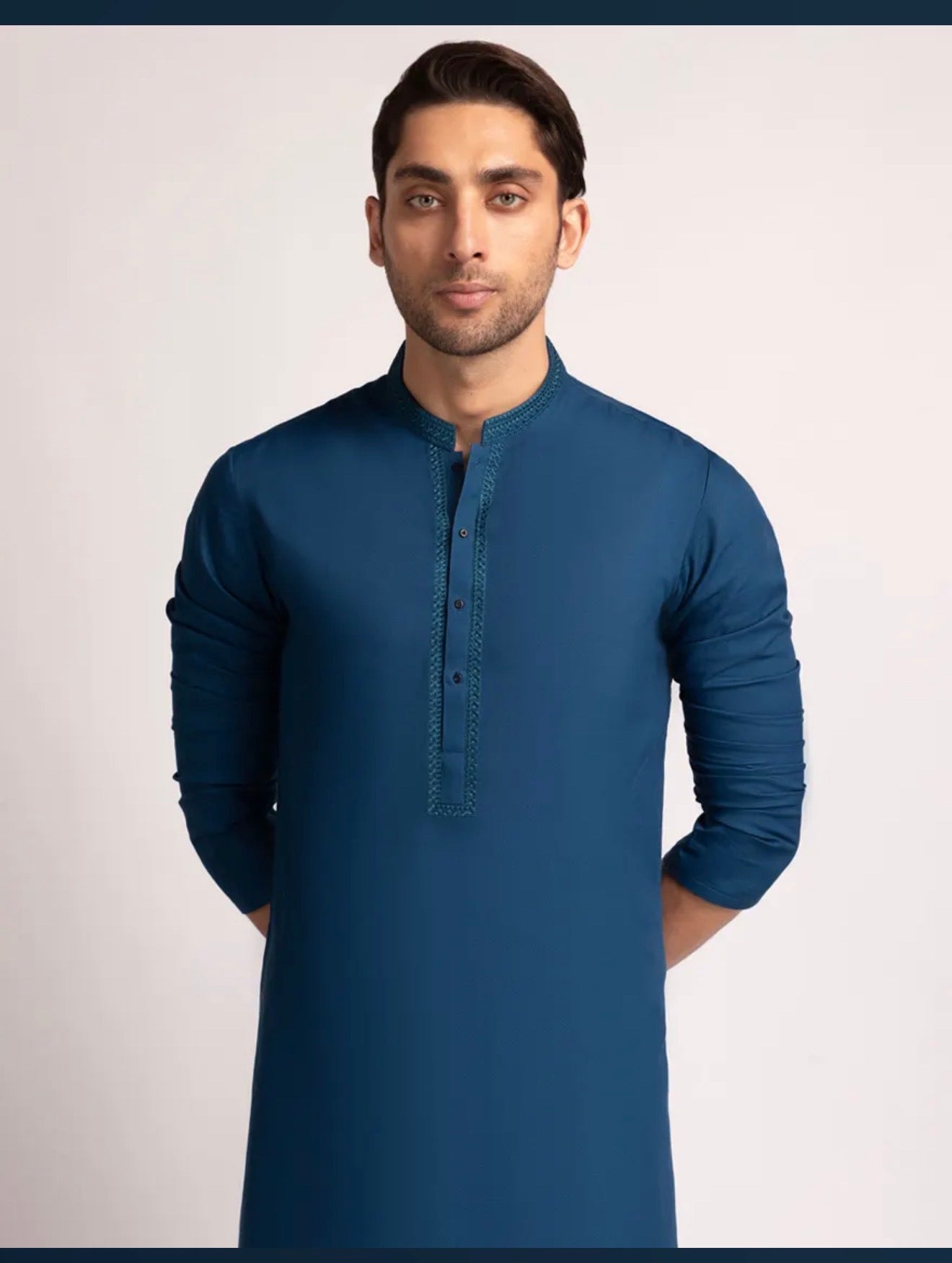 J.Junaid Jamshed Shalwar Kameez Pakistani Designer Blue