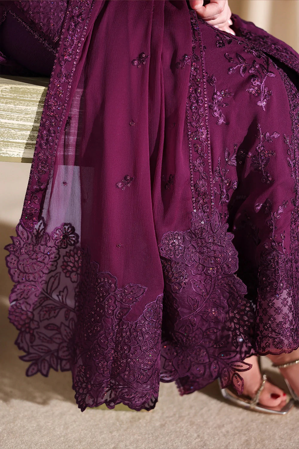 Azure Latest Collection Chiffon Embroidered Dress