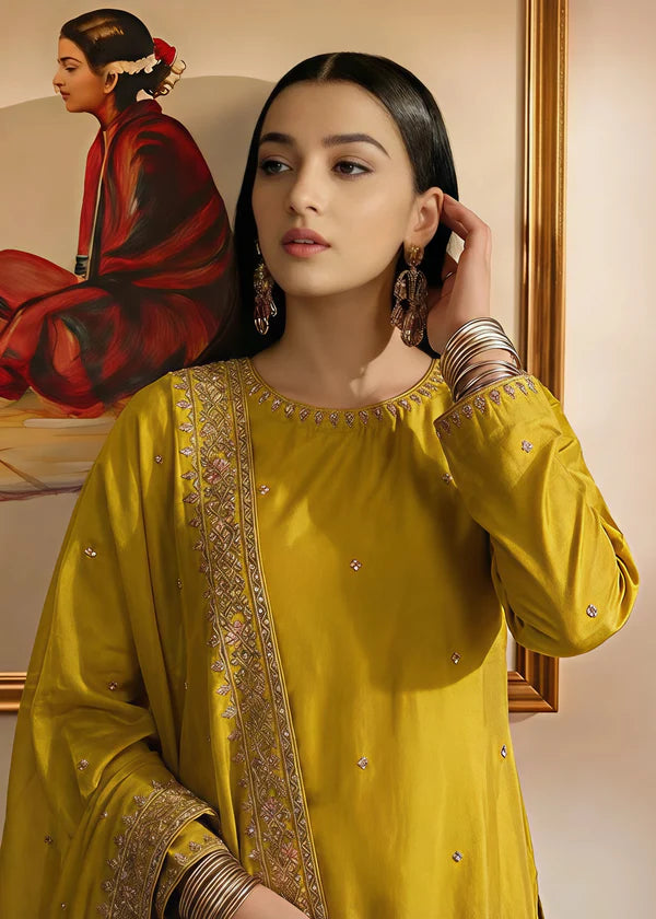 Silk Embroidered Farshi Dress
