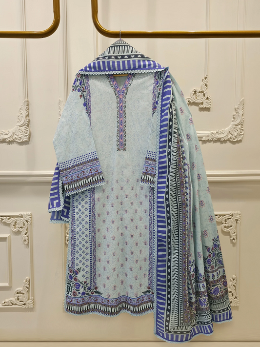 Agha Noor 3 Piece - Cambric Lawn Suit S112993