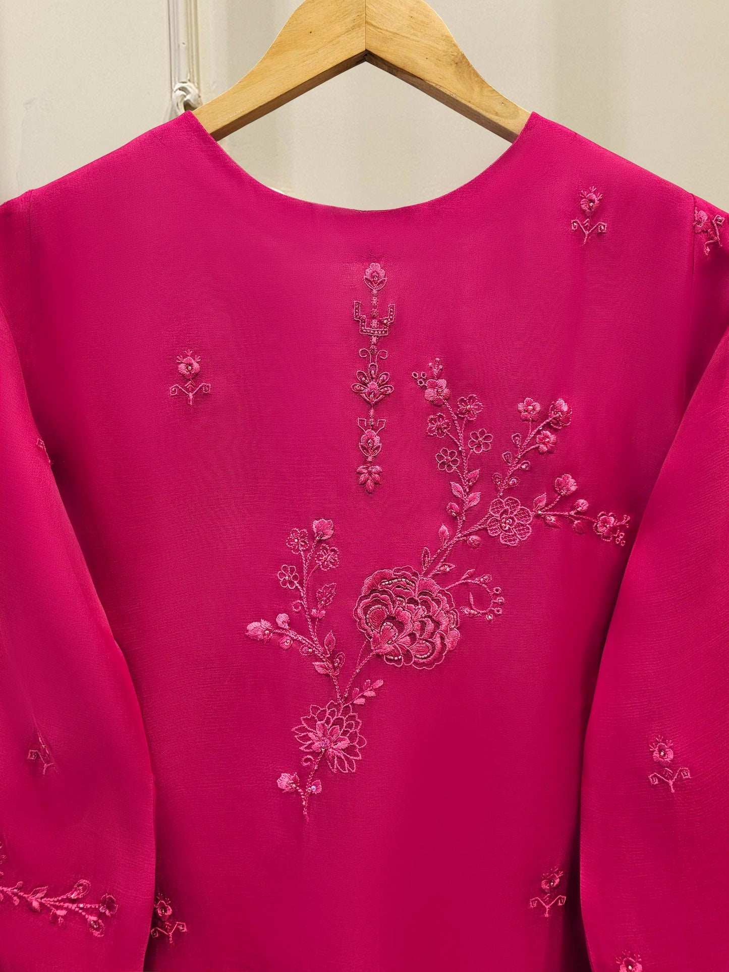Agha Noor 3 Piece - Pure Organza Embroidered Dress S111656
