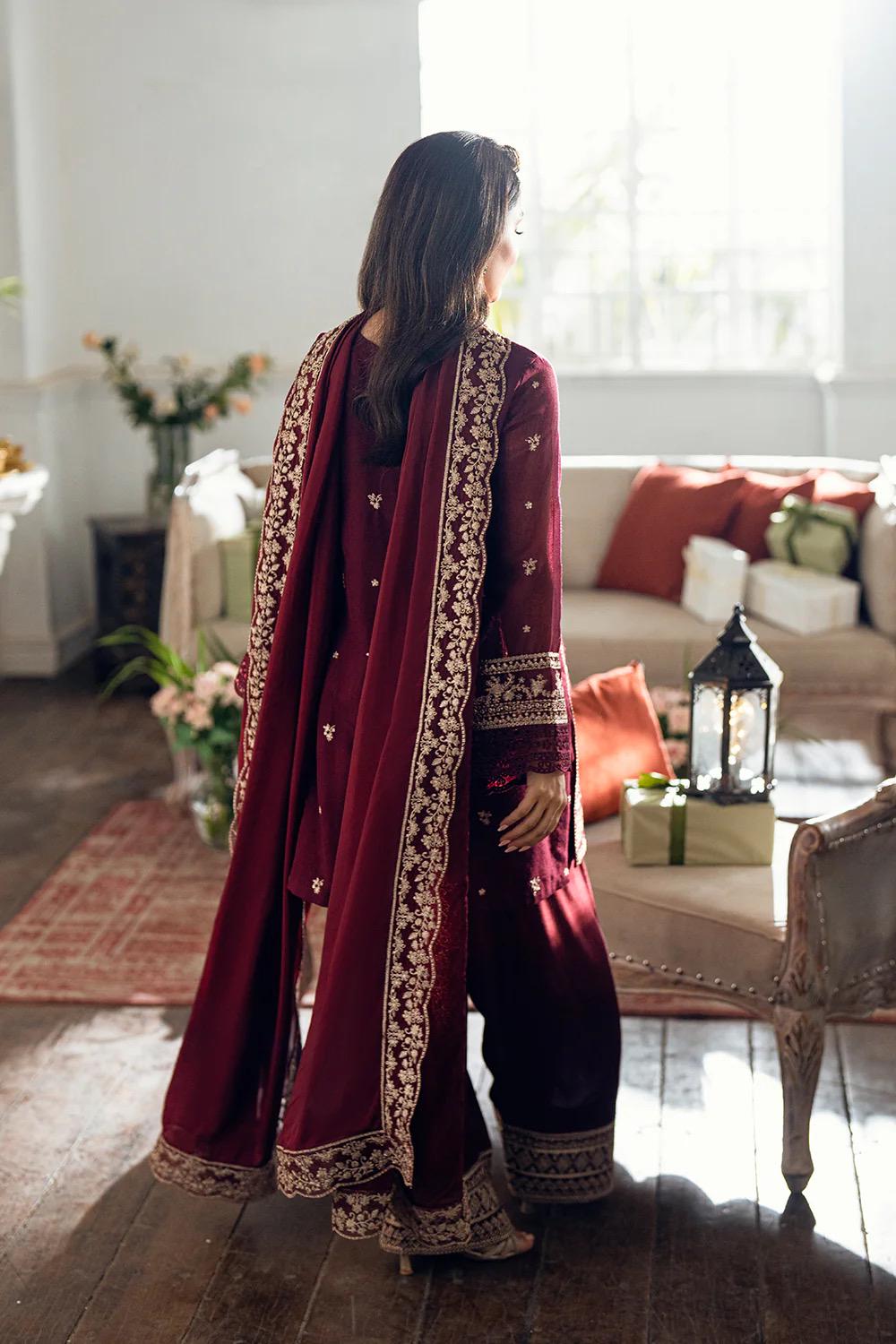 Azure Farshi Shalwar Dress Khadi Net Embroidered Latest Collection 2025