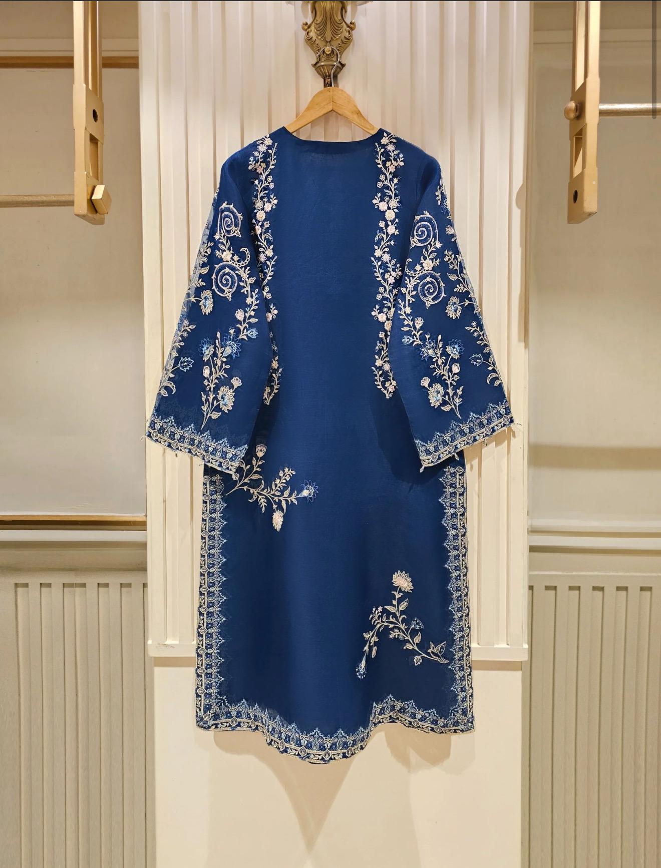Agha Noor Organza Embroidered Dress