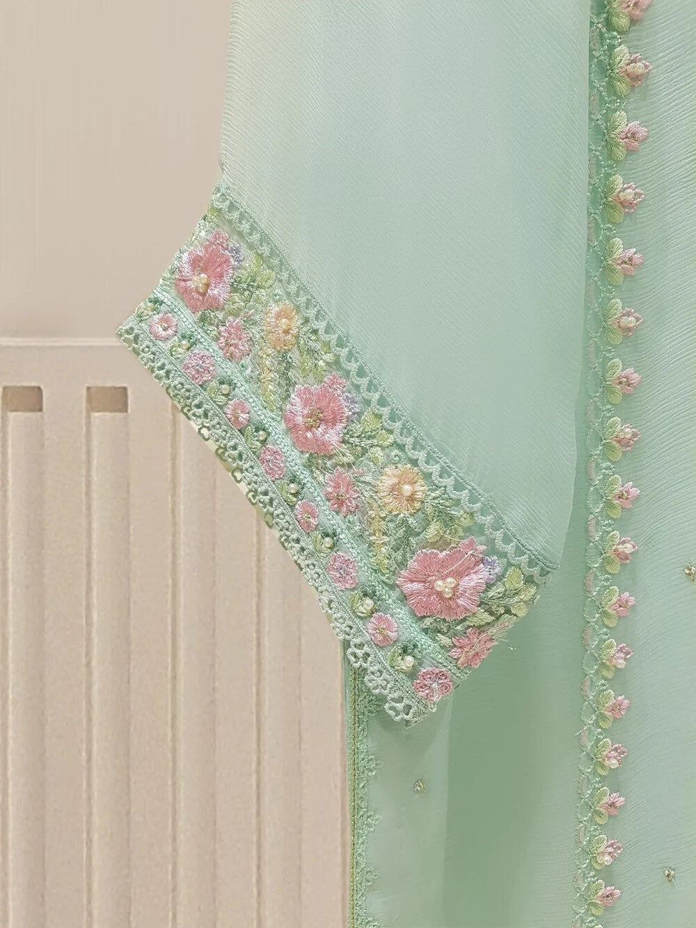 Agha Noor 2 Piece Chiffon Embroidered Dress