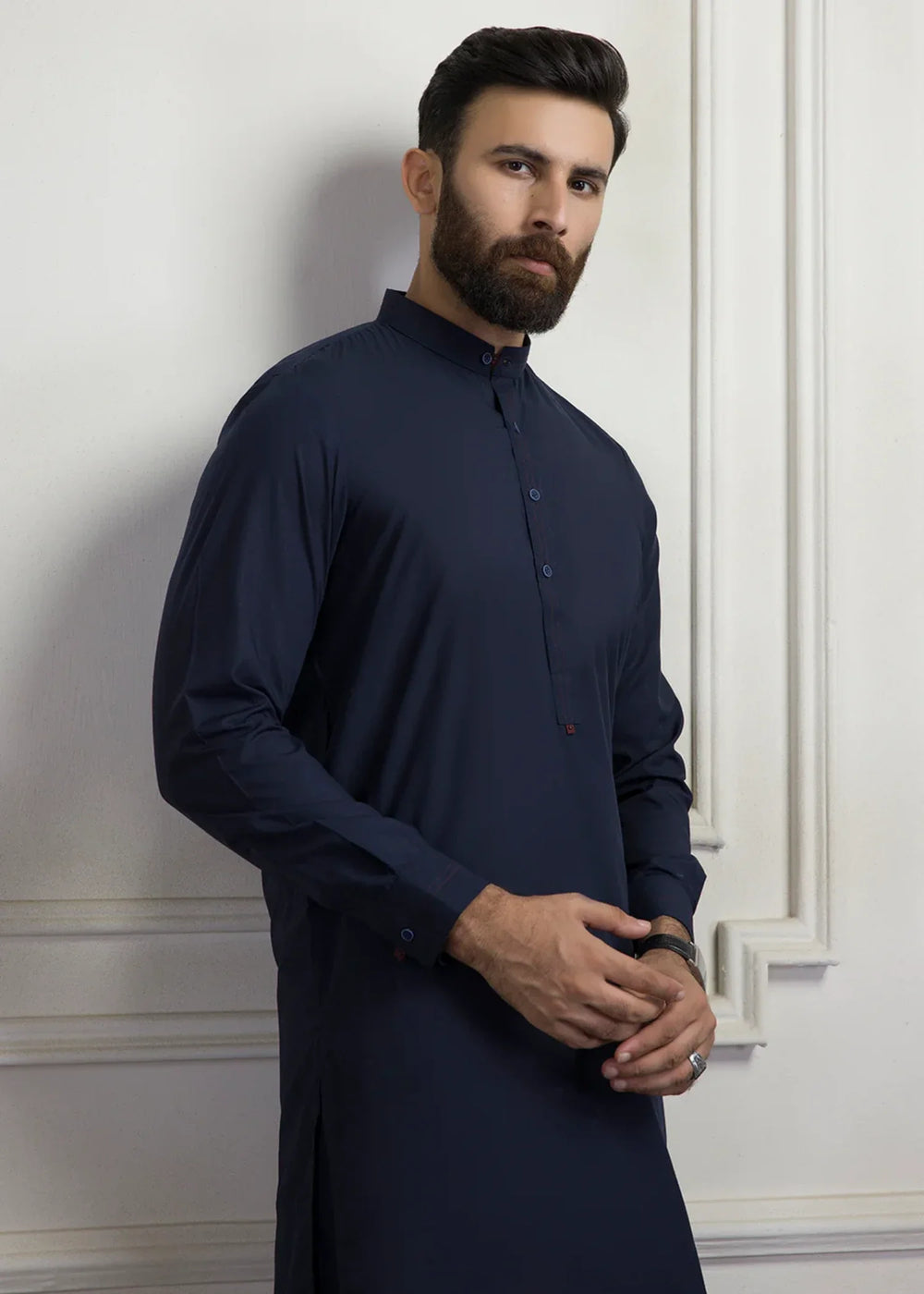 Men's Shalwar Kameez Pakistani Designer Navy Blue